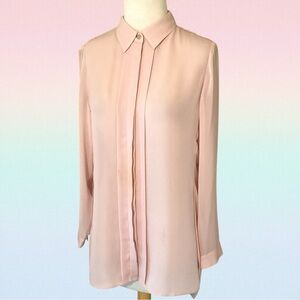 Chico’s Black Label Pleated Front Tunic Blouse in Blush Pink Size 00 Reg XS 2/4